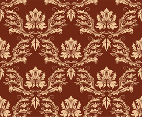 Fototapeta premium Damask seamless vector background. For easy making seamless pattern just drag all group into swatches bar, and use it for filling any contours.