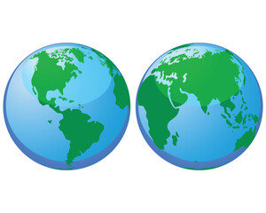 Set of world globes for design use