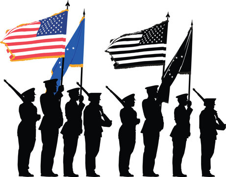 Color guard of the United States with the National Flag