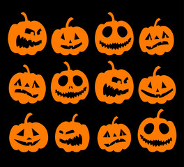 Halloween night background, pumpkins