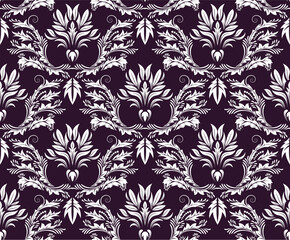 Fototapeta premium Damask seamless vector background. For easy making seamless pattern just drag all group into swatches bar, and use it for filling any contours.