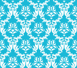 Damask seamless vector background.  For easy making seamless pattern just drag all group into swatches bar, and use it for filling any contours.