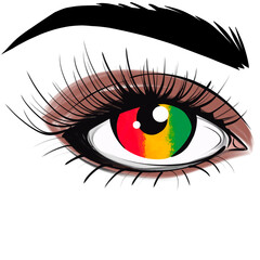 Juneteenth Eye. Juneteenth Freedom Day Flag Eye.
