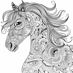Head horse, mandala decorations