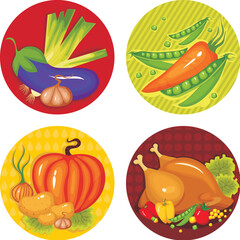 set of a thankgiving icons