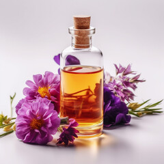 Obraz na płótnie Canvas Generative ai. Essential oil with flowers