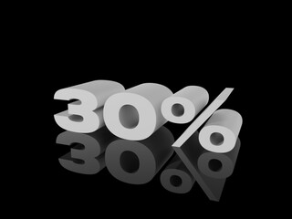 30% Percent Discount 3d Sign Sale Symbol for Promotion Poster