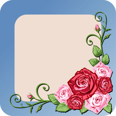 Vector illustration - greeting card and roses