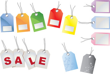 different styles of sale tags