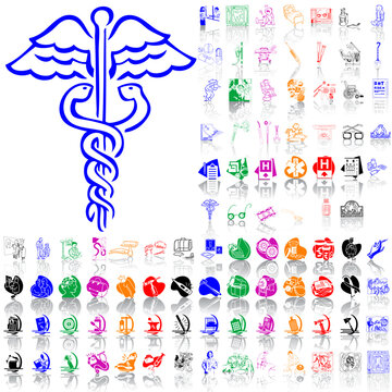 Set of medical sketches. Part 4. Isolated groups and layers. Global colors.