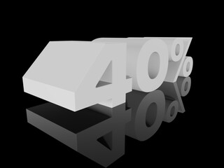 40% Percent Discount 3d Sign Sale Symbol for Promotion Poster