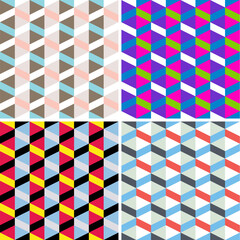Vector set of seamless check patterns.