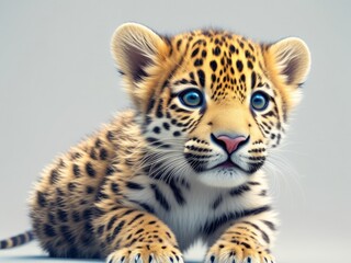 cute little tiger cub looking at the camera ai generative