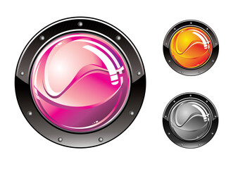 Colorful Glossy Futuristic High Tech style buttons