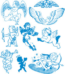 Fototapeta premium angel illustration for your own label