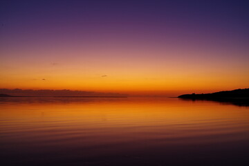 Fototapeta na wymiar 沖縄県小浜島　トゥマールビーチで撮影した美しい朝焼け