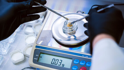 Weighing Cannabis Live Rosin For Dispensaries 