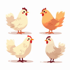Fototapeta premium Cheerful chicken illustrations evoking the warmth of the countryside.