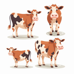 Unique cow illustrations for educational materials and children's books.