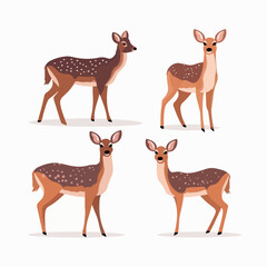 Vector deer illustrations showcasing various poses, ideal for wildlife-themed designs.