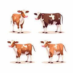 High-quality vector illustrations of cows suitable for print and digital media.