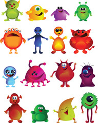 Obraz premium collection of cute little monster