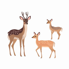 Expressive deer illustrations capturing the nuanced beauty of these creatures. - obrazy, fototapety, plakaty