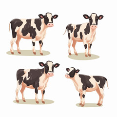 Whimsical cow illustrations adding a touch of whimsy to any design.