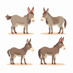 Charming donkey illustrations capturing their friendly and curious nature.