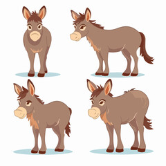 Detailed donkey illustrations in vector format for rural-inspired projects.