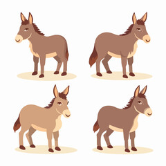 Versatile donkey illustrations suitable for branding and logo design.