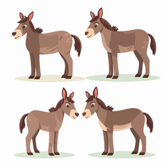 Fototapeta na wymiar Playful donkey illustrations that will add a delightful touch to your project.