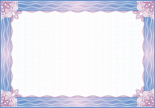 Classic guilloche border for diploma or certificate / vector