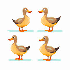 Unique duck illustrations for educational materials and children's books.