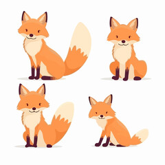 Fototapeta premium Cute and endearing fox illustrations that will melt your heart.