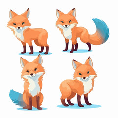 Obraz premium Captivating fox illustrations that transport you to the enchanting world of forests.