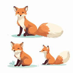 Obraz premium Whimsical fox illustrations adding a touch of charm to any design.