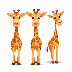 Obraz premium Whimsical giraffe illustrations in vector format, adding character to any design.