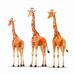 Obraz premium Artistic giraffe illustrations in vector format, suitable for digital media.