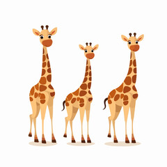 Obraz premium Vector giraffe illustrations displaying their unique charm.