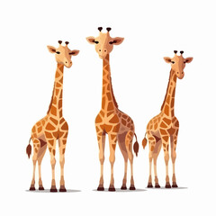 Obraz premium Elegant giraffe illustrations in different poses, perfect for prints.