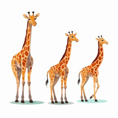 Cute and playful giraffe illustrations, ideal for nursery decor.