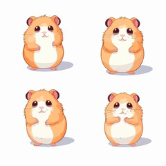Obraz premium Creative hamster illustrations showcasing their unique features.