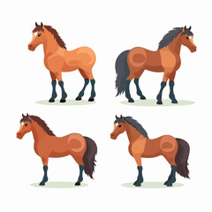Fototapeta na wymiar Vector horse illustrations capturing their strength and beauty.