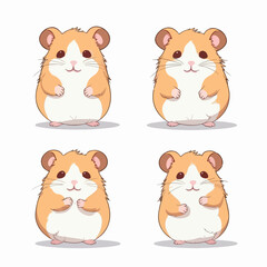 Whimsical hamster illustrations in vector format, adding character to any project.