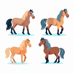 Charming horse illustrations displaying their noble expressions.