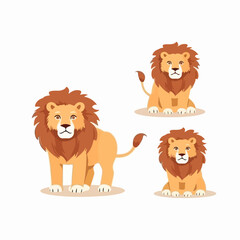 Obraz na płótnie Canvas Expressive lion illustrations showcasing their dominant presence.