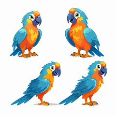 Endearing macaw illustrations in vector format, perfect for nature-inspired designs.