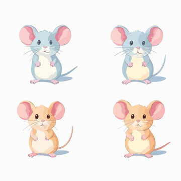 Whimsical mouse illustrations showcasing a range of adorable positions.