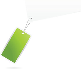 Green tag. Vector art
